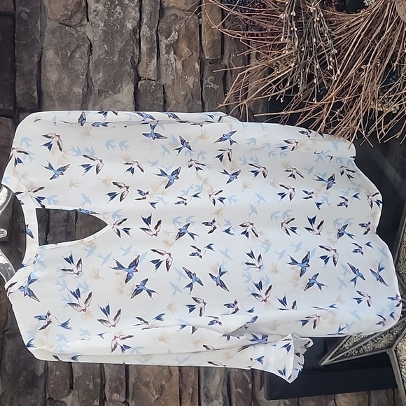 DR2 Sheer 3/4 Sleeve Top sz L - Picture 5 of 9